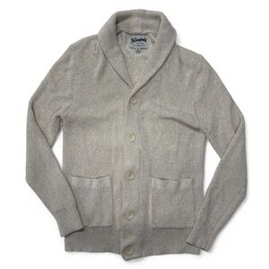 Stronghold Los Angeles Mens Beige Cotton Shawl Collar Cardigan Sweater‎ Medium